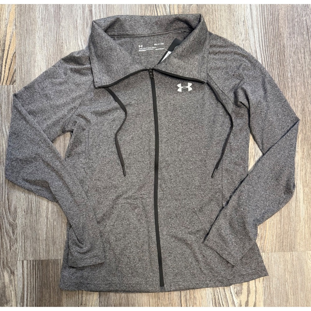 Under Armour Women's Lightweight HeatGear Full Zip Jacket Gray Heath Small NWT